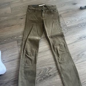Green Zara jeans.